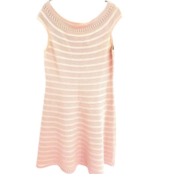 Eliza J Off Shoulder Dress XL Blush Pink Shift A Line Ribbed Knit Coastal Party - Picture 1 of 5